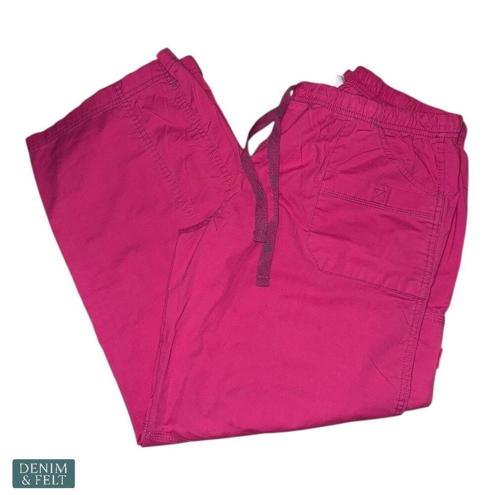 Spread Good Cheer XLP Pink Scrub Pants Elastic Waist Drawstring‎ Pockets Comfort